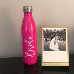 Hot pink BRIDE water thermos. Never used.